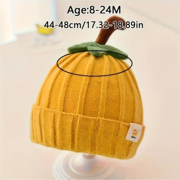Soft Warm Kids Pumpkin Hat - Pink - Picture 2 of 9
